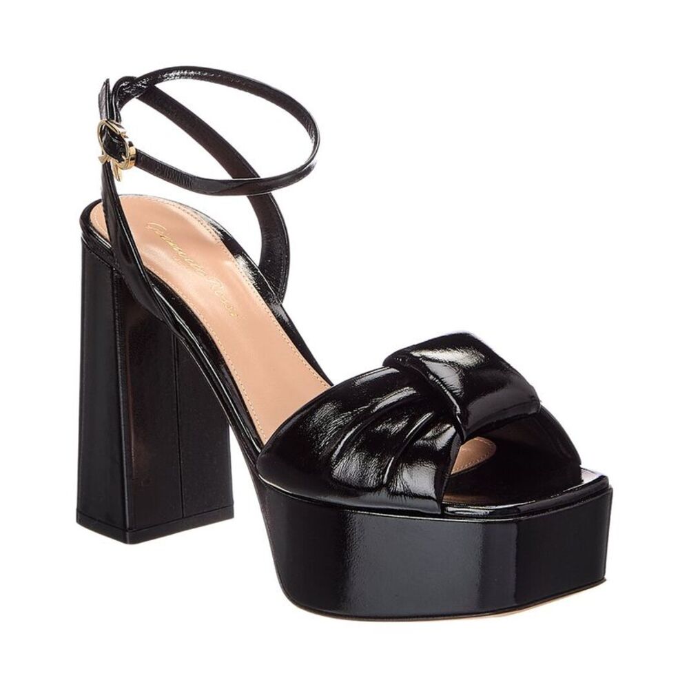 Gianvito Rossi 114 Patent Sandal, Black